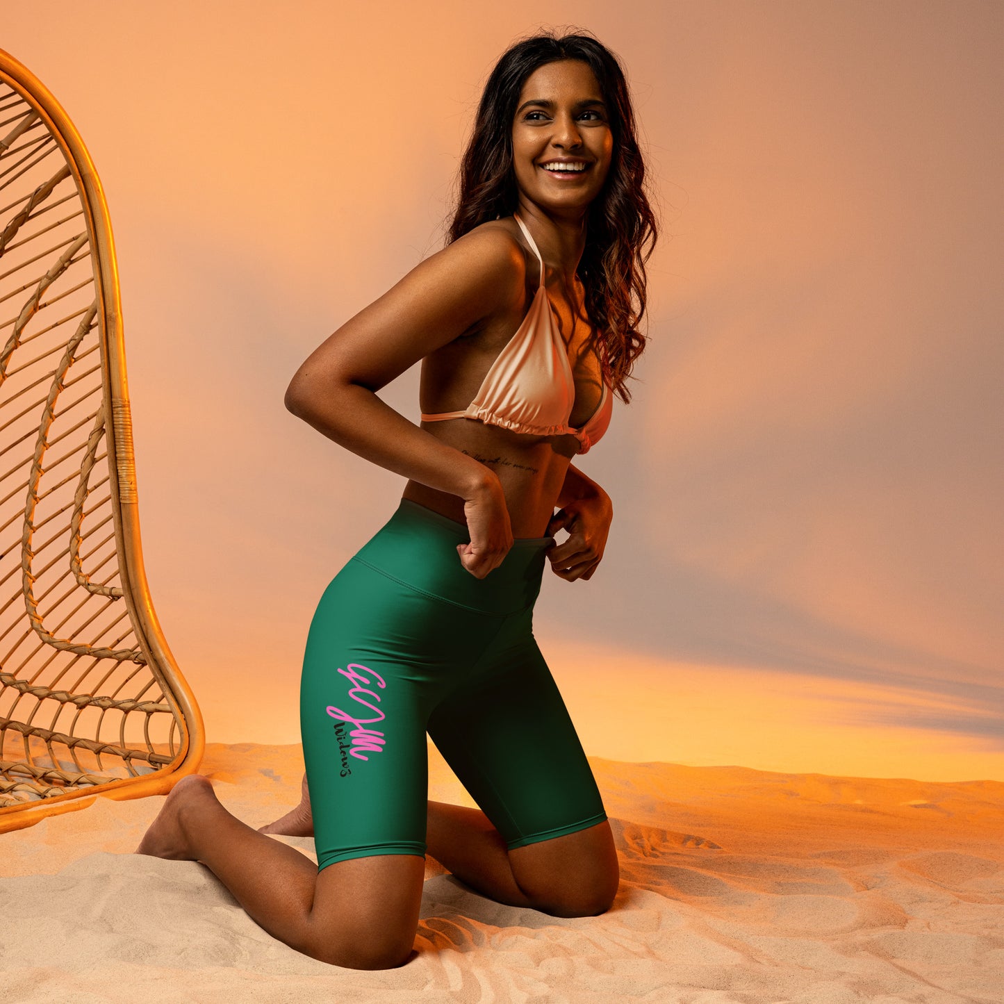 GymWidowz Biker Shorts - Green