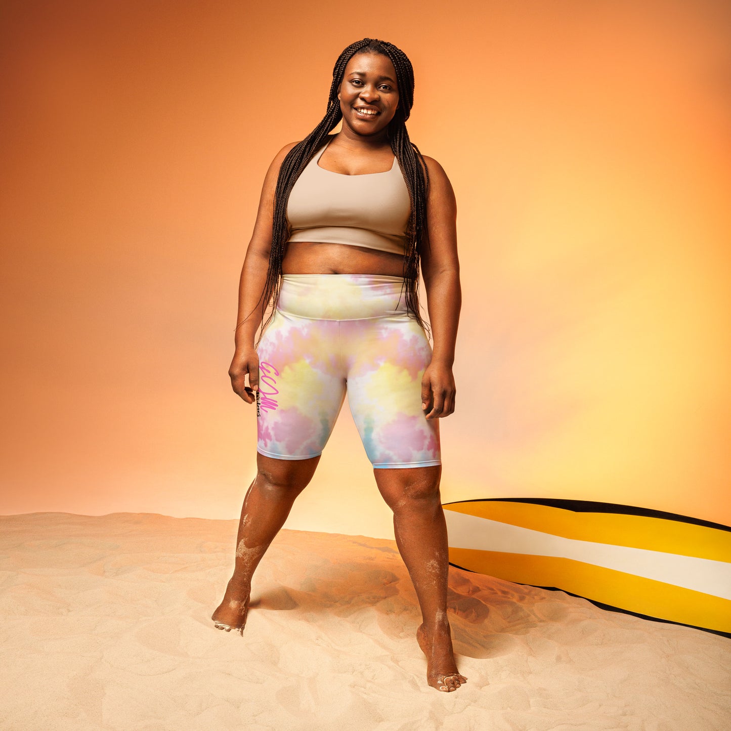 GymWidowz Biker Shorts - Light Tie Dye