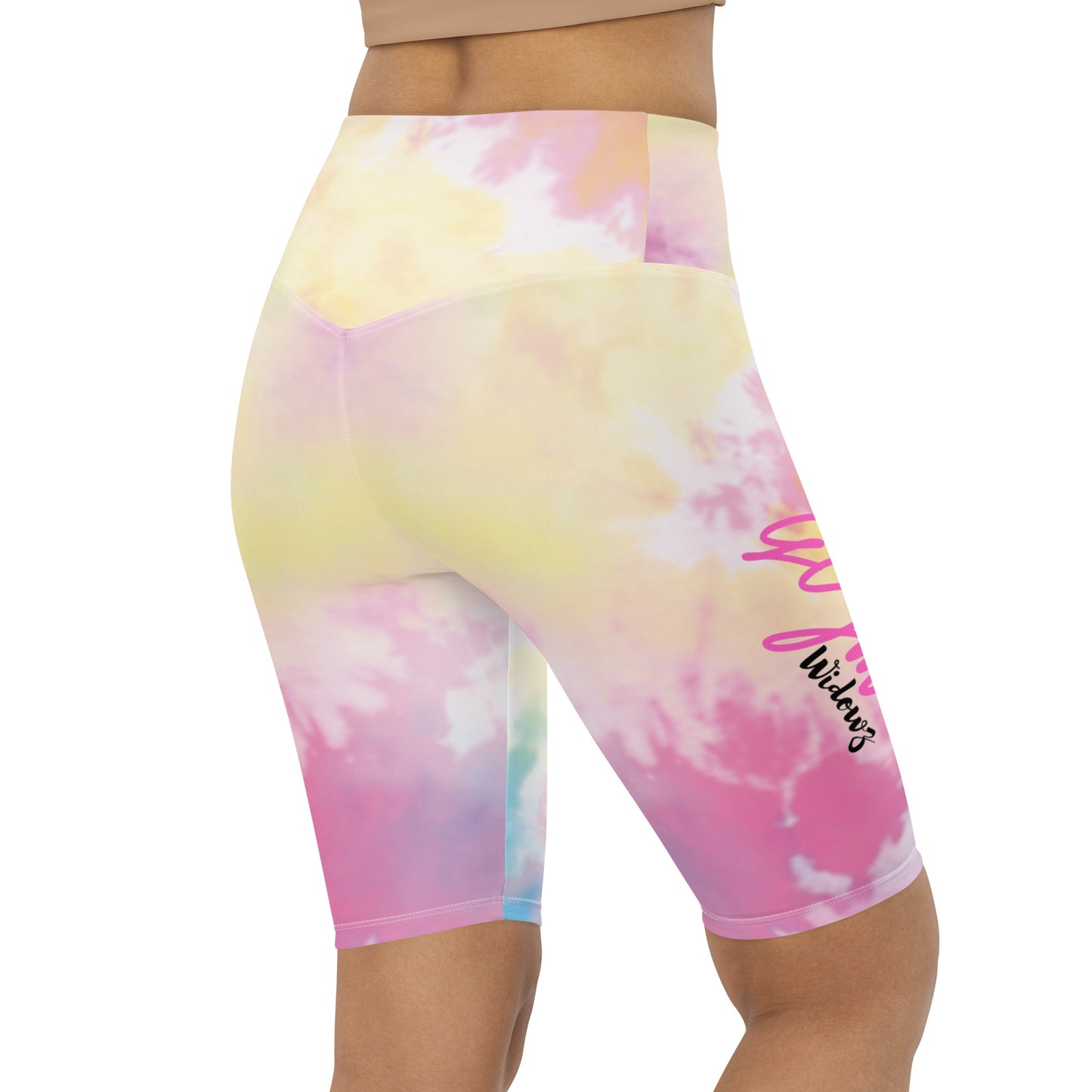 GymWidowz Biker Shorts - Light Tie Dye