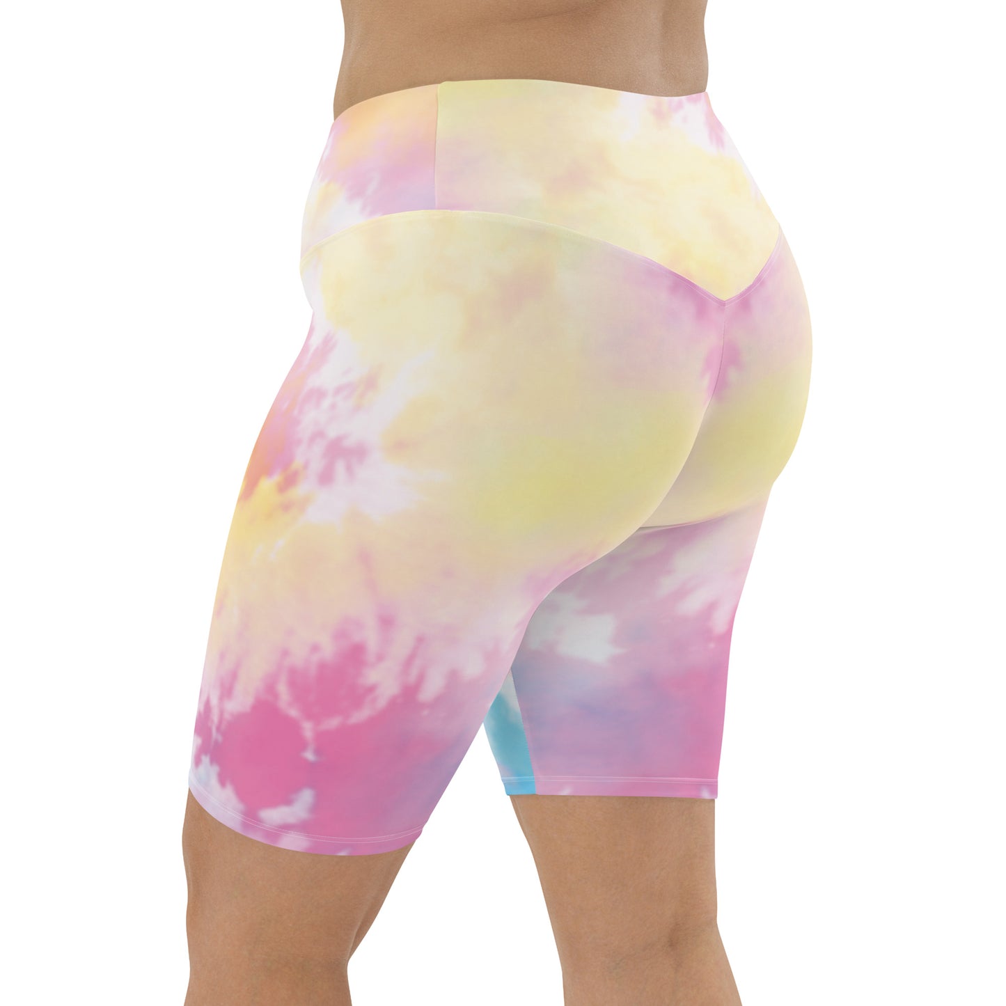 GymWidowz Biker Shorts - Light Tie Dye