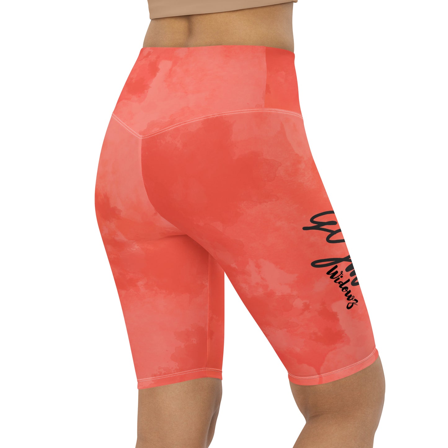 GymWidowz Biker Shorts - Coral