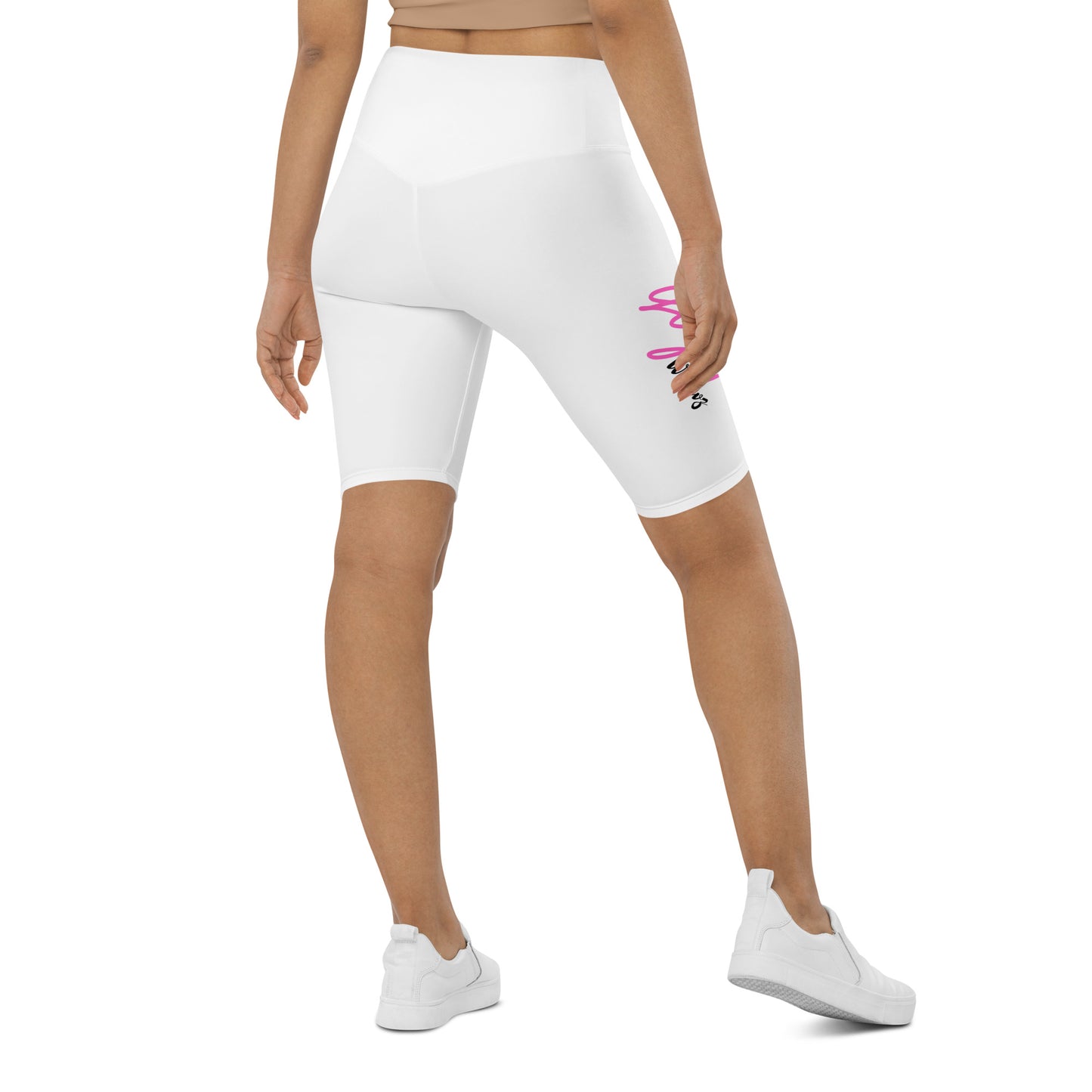 GymWidowz Biker Shorts - White