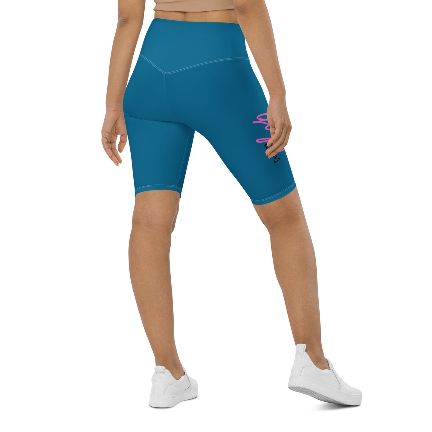 GymWidowz Biker Shorts - Cerulean Blue