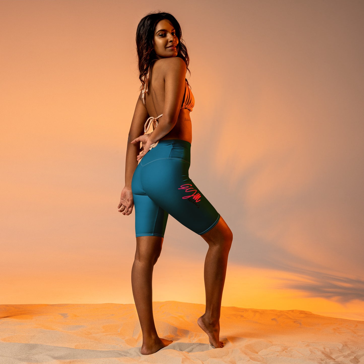 GymWidowz Biker Shorts - Cerulean Blue