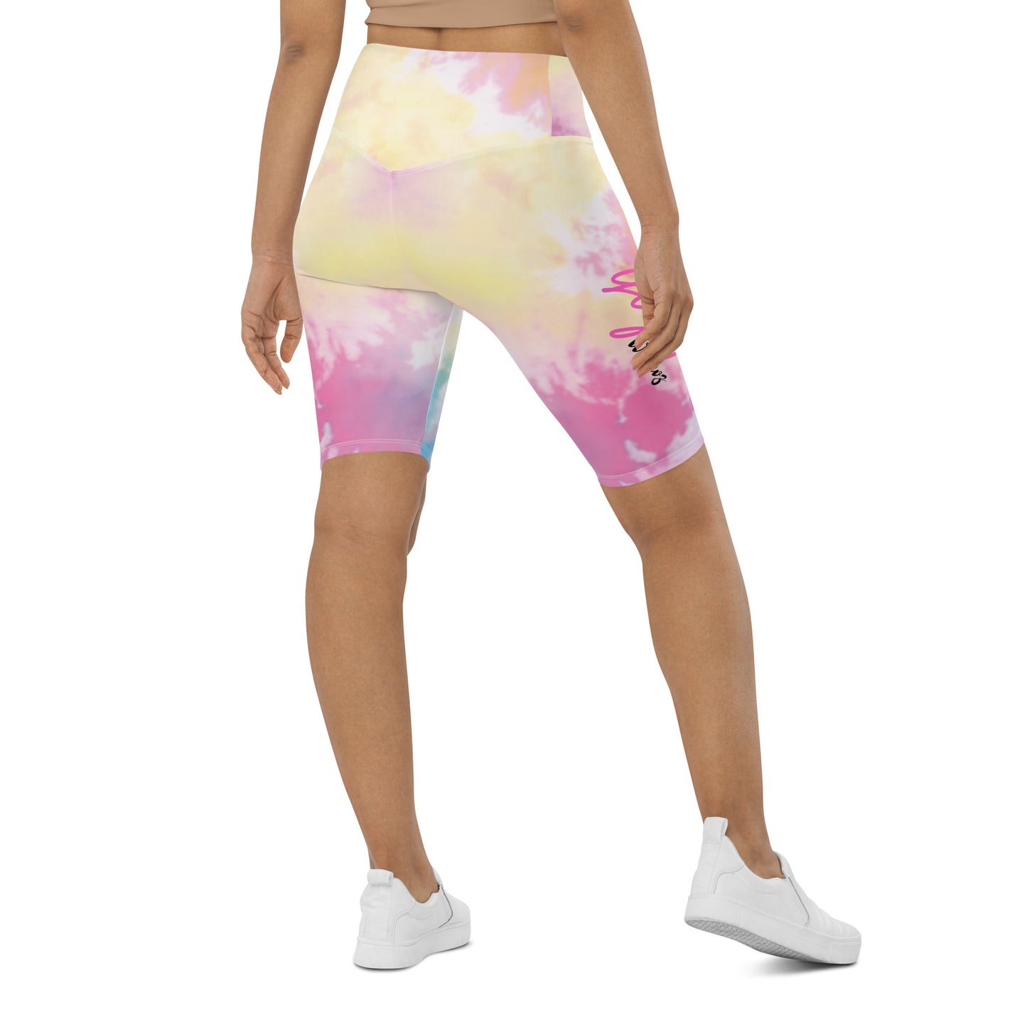 GymWidowz Biker Shorts - Light Tie Dye