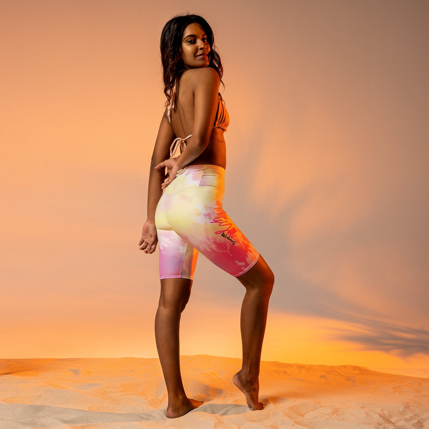 GymWidowz Biker Shorts - Light Tie Dye