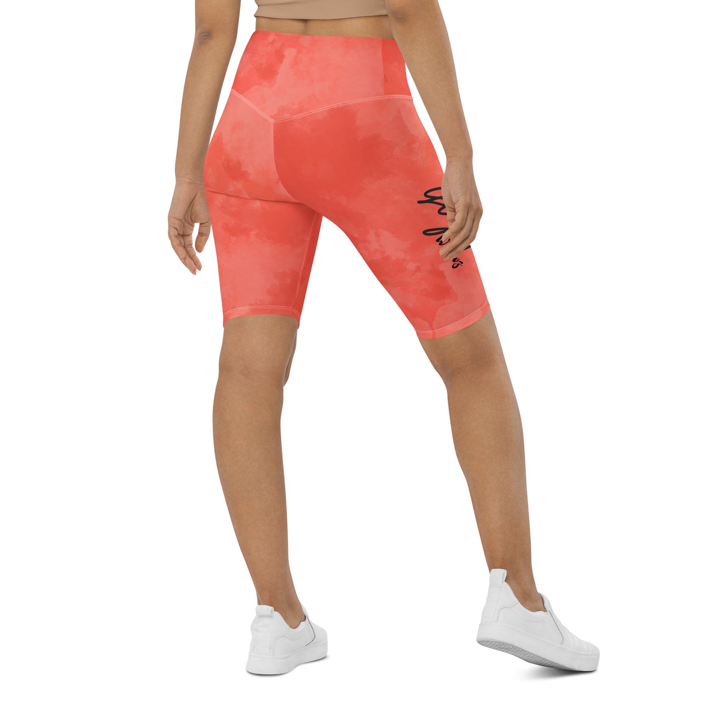 GymWidowz Biker Shorts - Coral