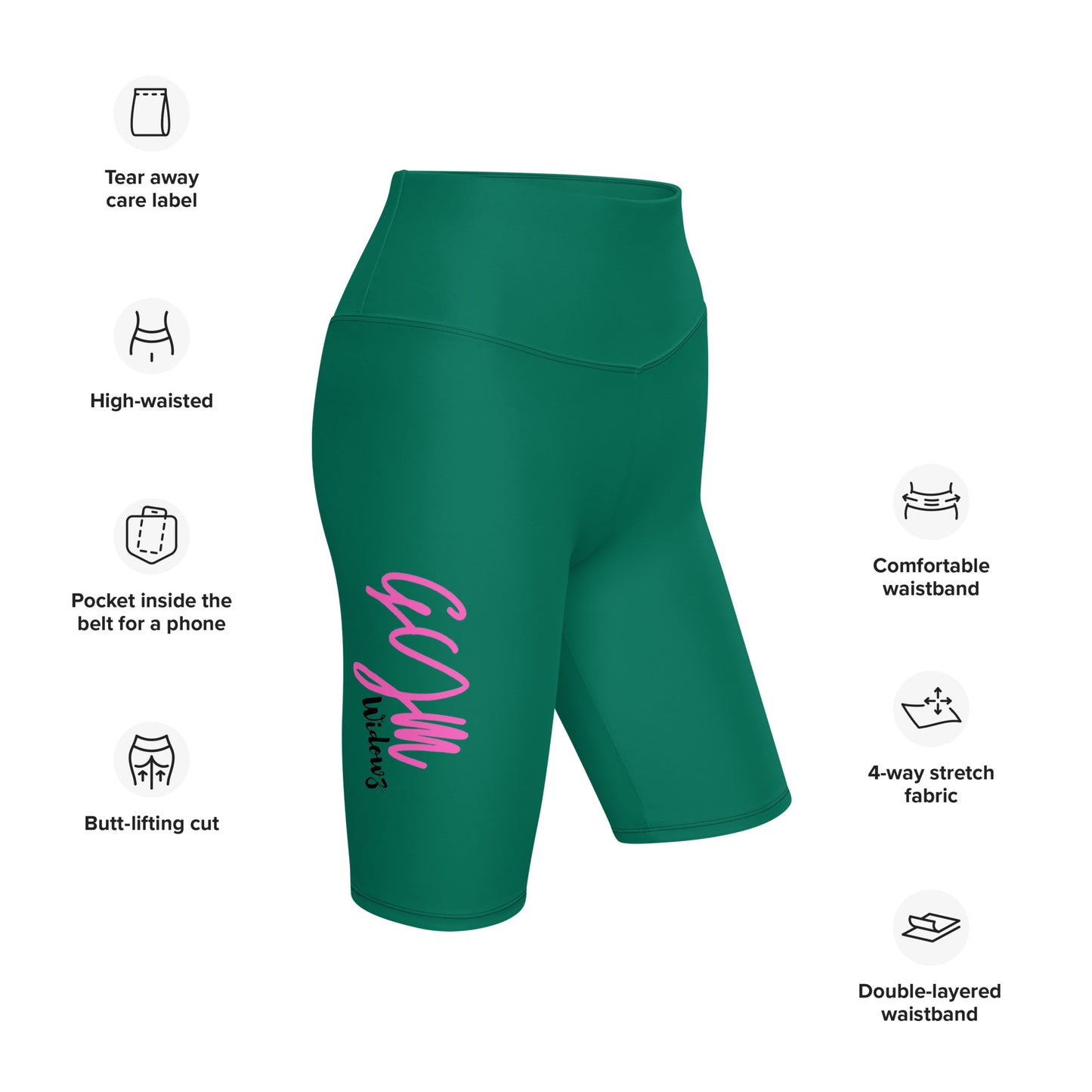 GymWidowz Biker Shorts - Green