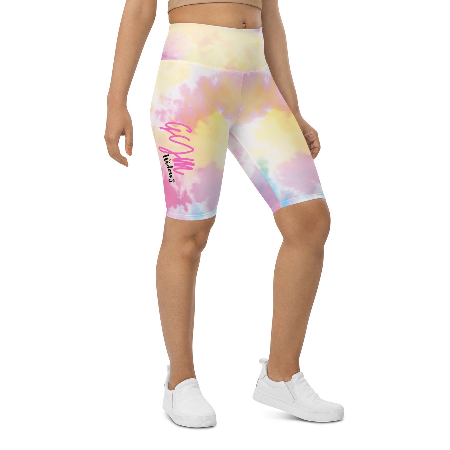 GymWidowz Biker Shorts - Light Tie Dye
