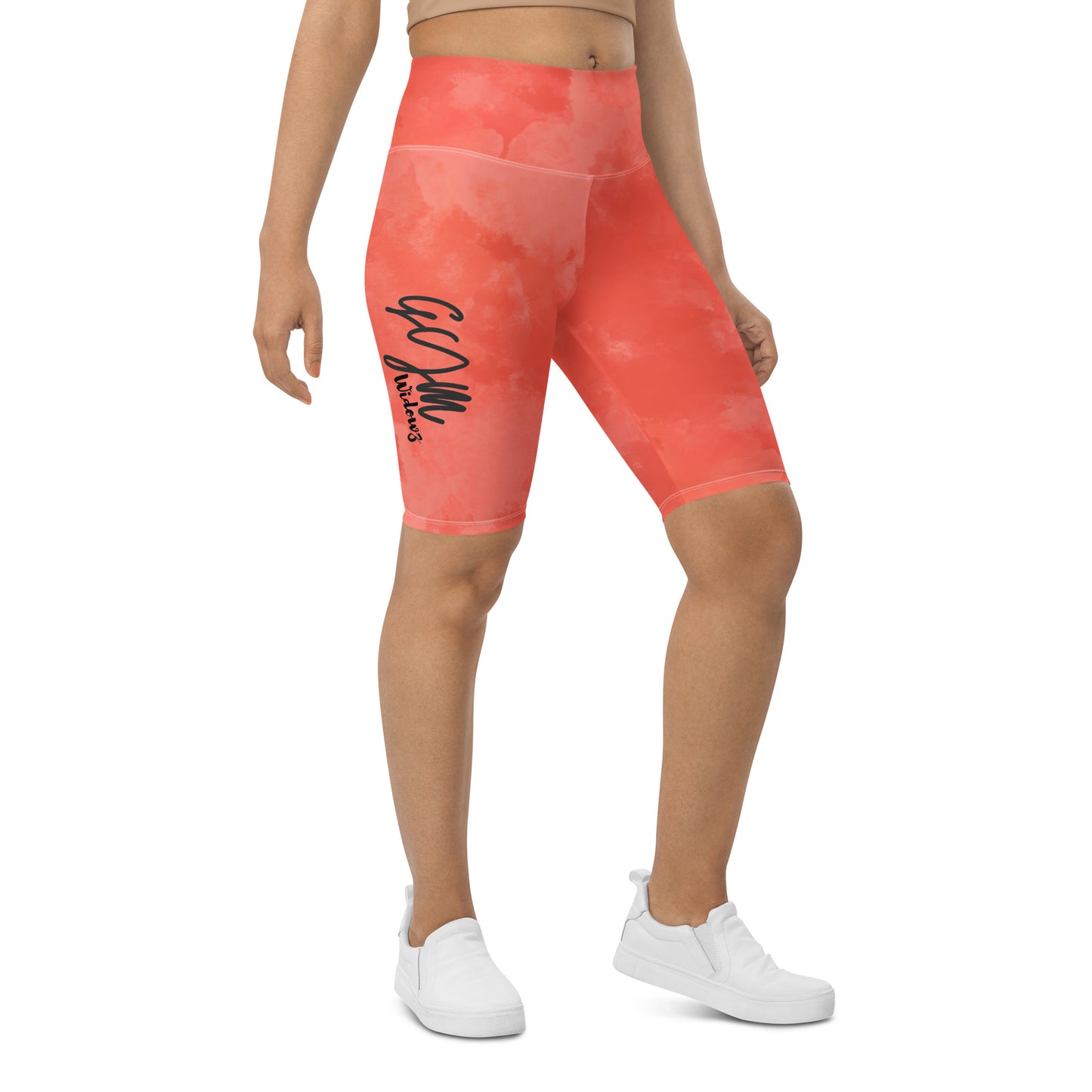 GymWidowz Biker Shorts - Coral