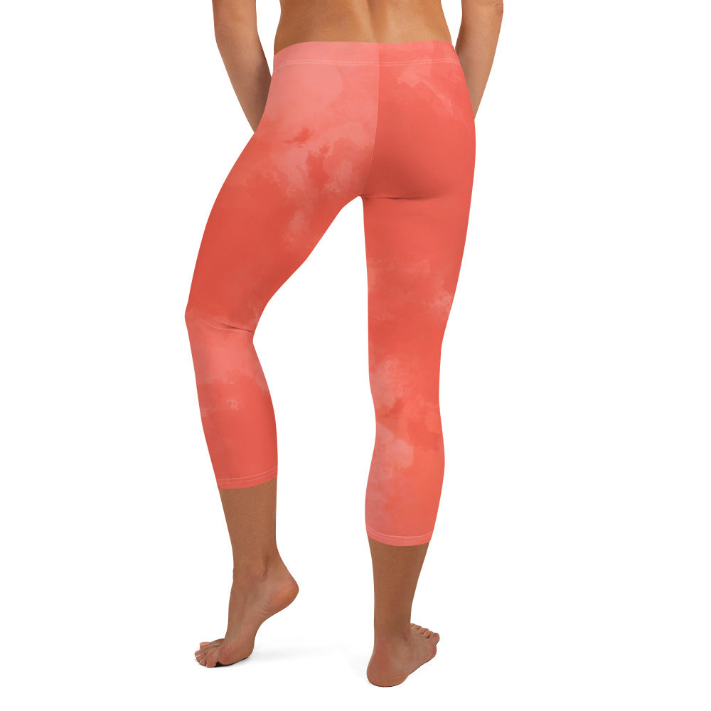 GymWidowz Capri Leggings - Dark Coral