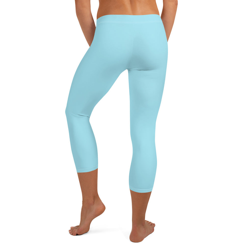 GymWidowz Capri Leggings - Light Blue
