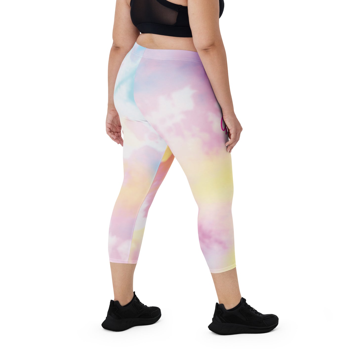GymWidowz Capri Leggings - Light Tie Dye