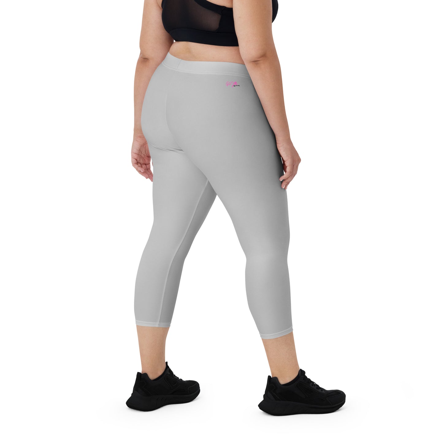 GymWidowz Capri Leggings - Light Grey