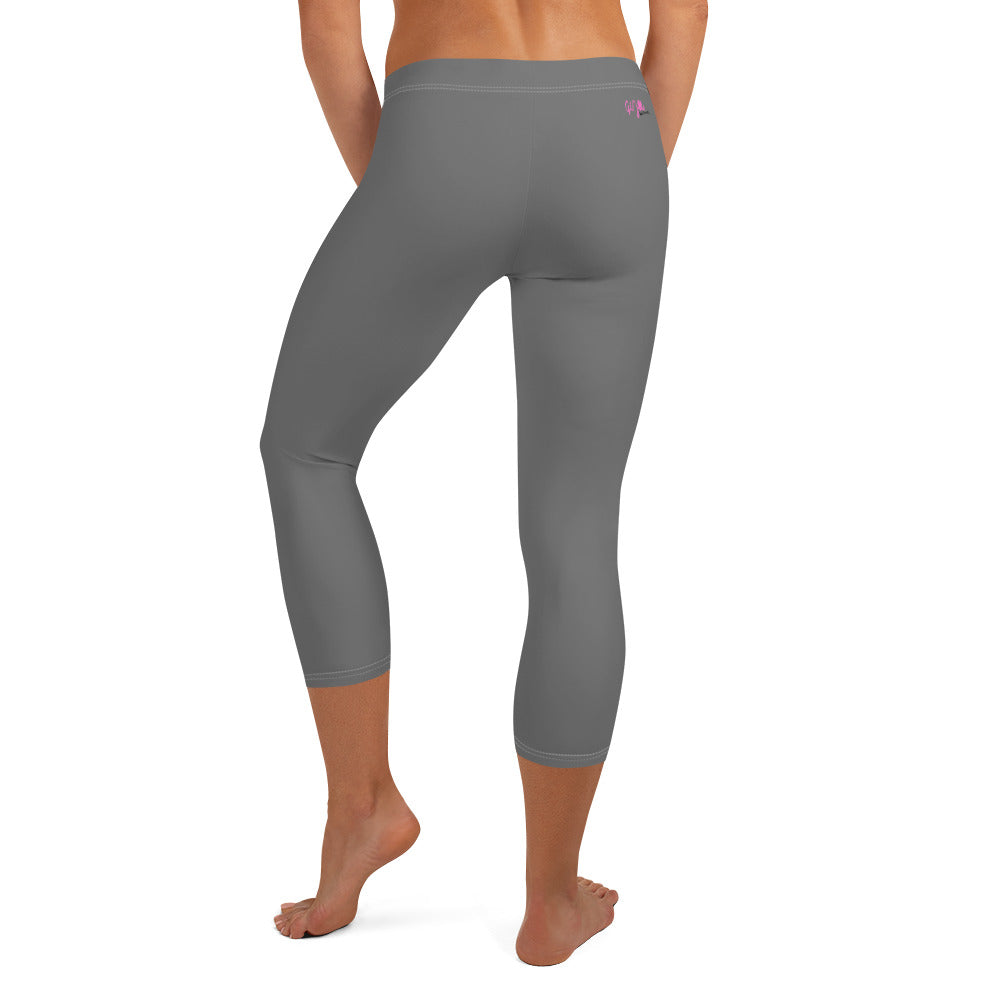 GymWidowz Capri Leggings - Dark Grey