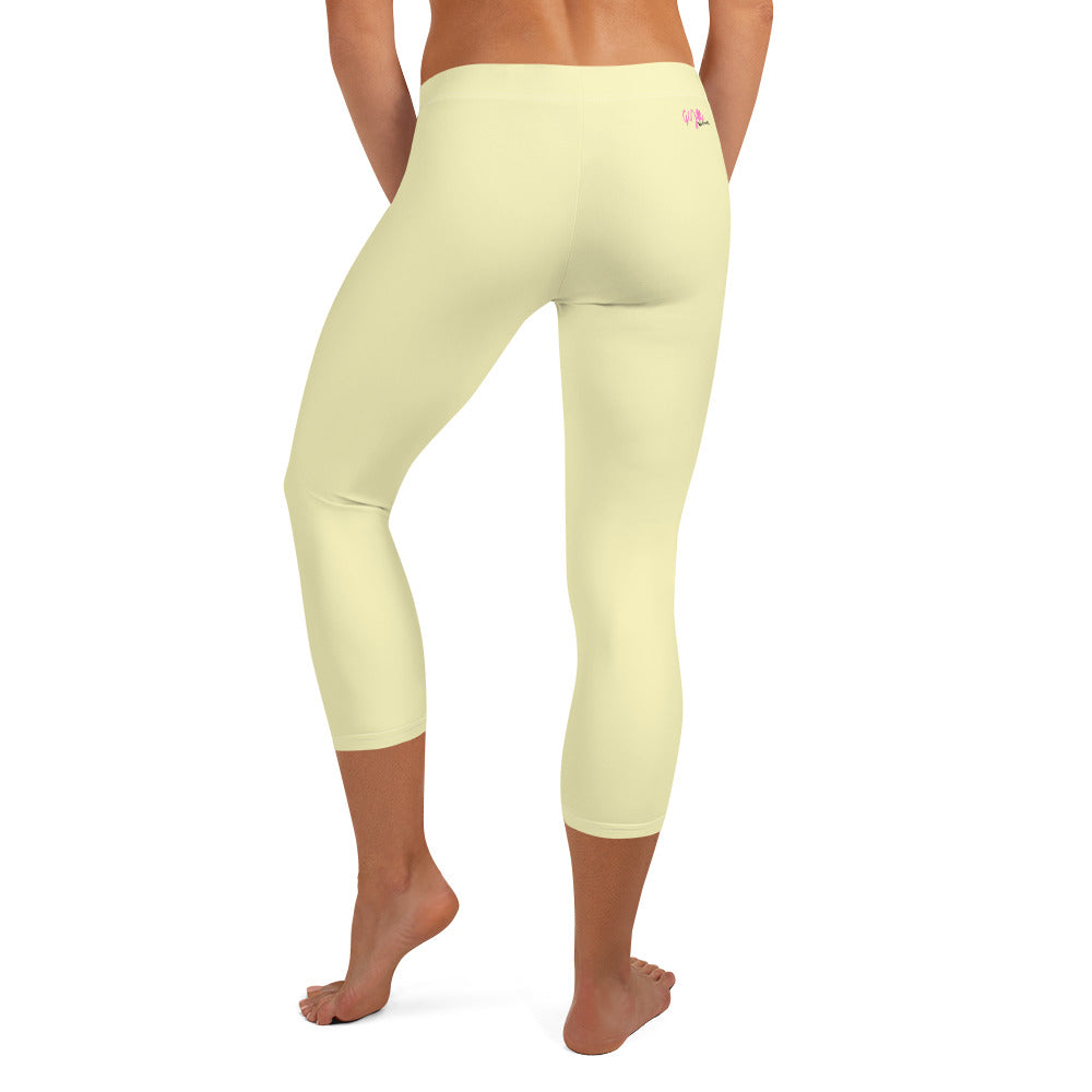 GymWidowz Capri Leggings - Yellow