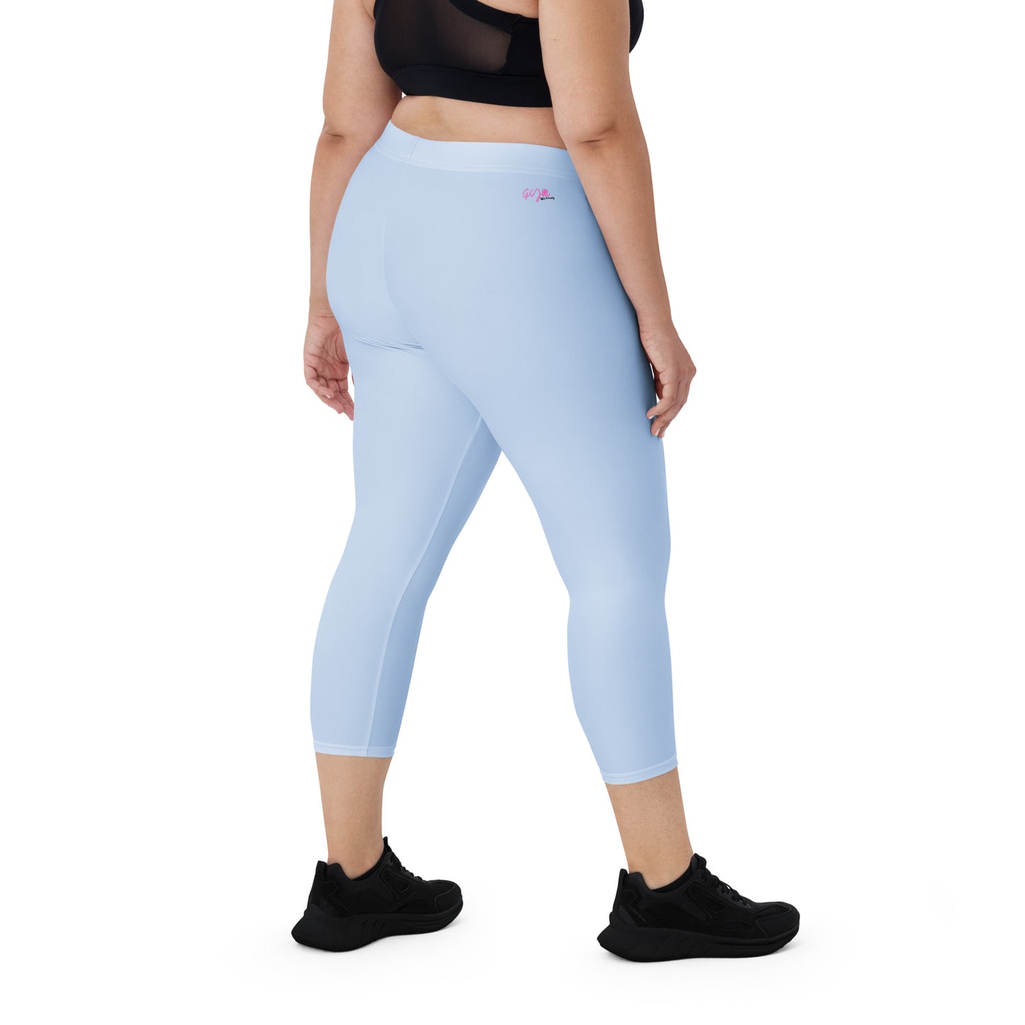 GymWidowz Capri Leggings - Light Blue