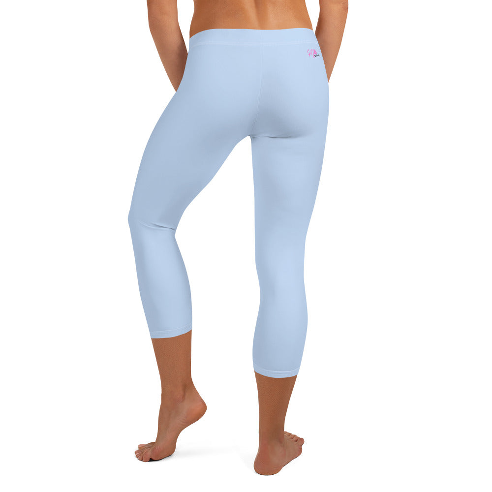 GymWidowz Capri Leggings - Light Blue