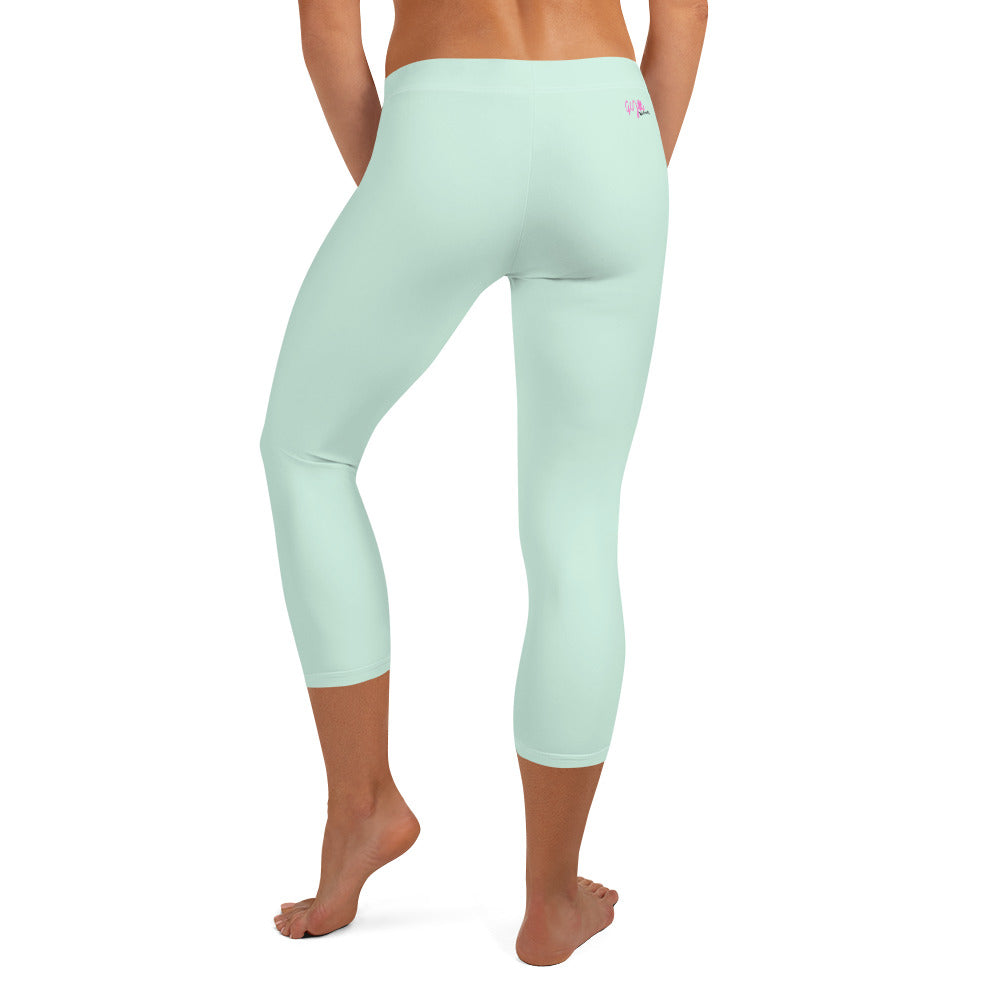 GymWidowz Capri Leggings - Light Green