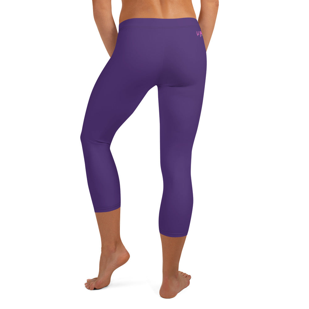 GymWidowz Capri Leggings - Dark Purple