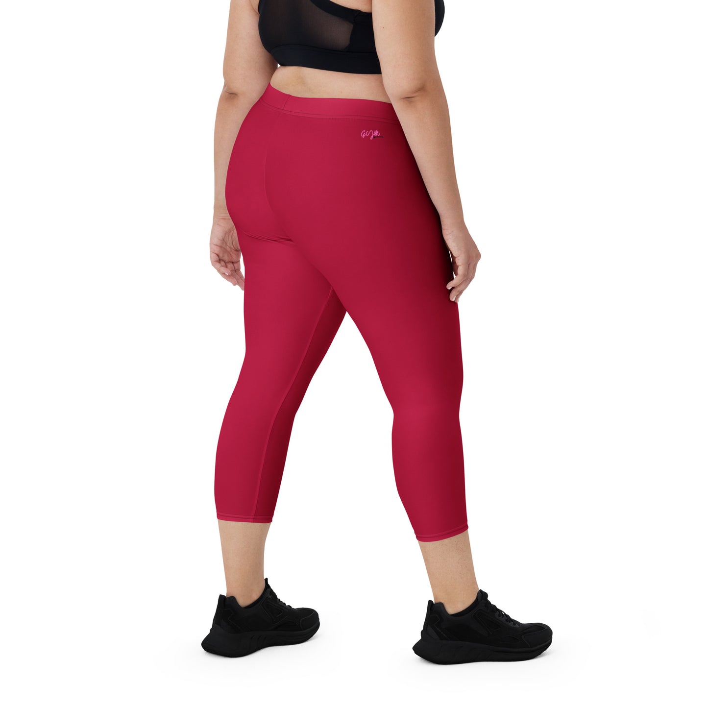 GymWidowz Capri Leggings - Dark Red