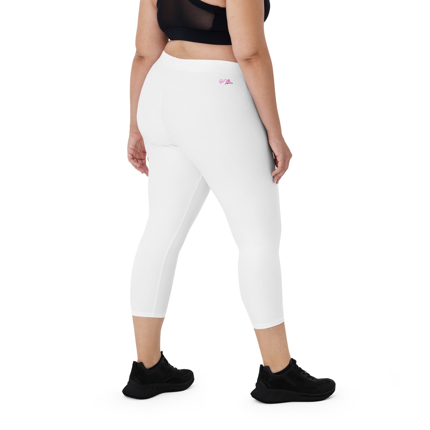 GymWidowz Capri Leggings - White