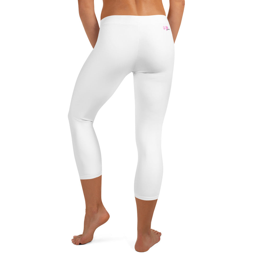 GymWidowz Capri Leggings - White