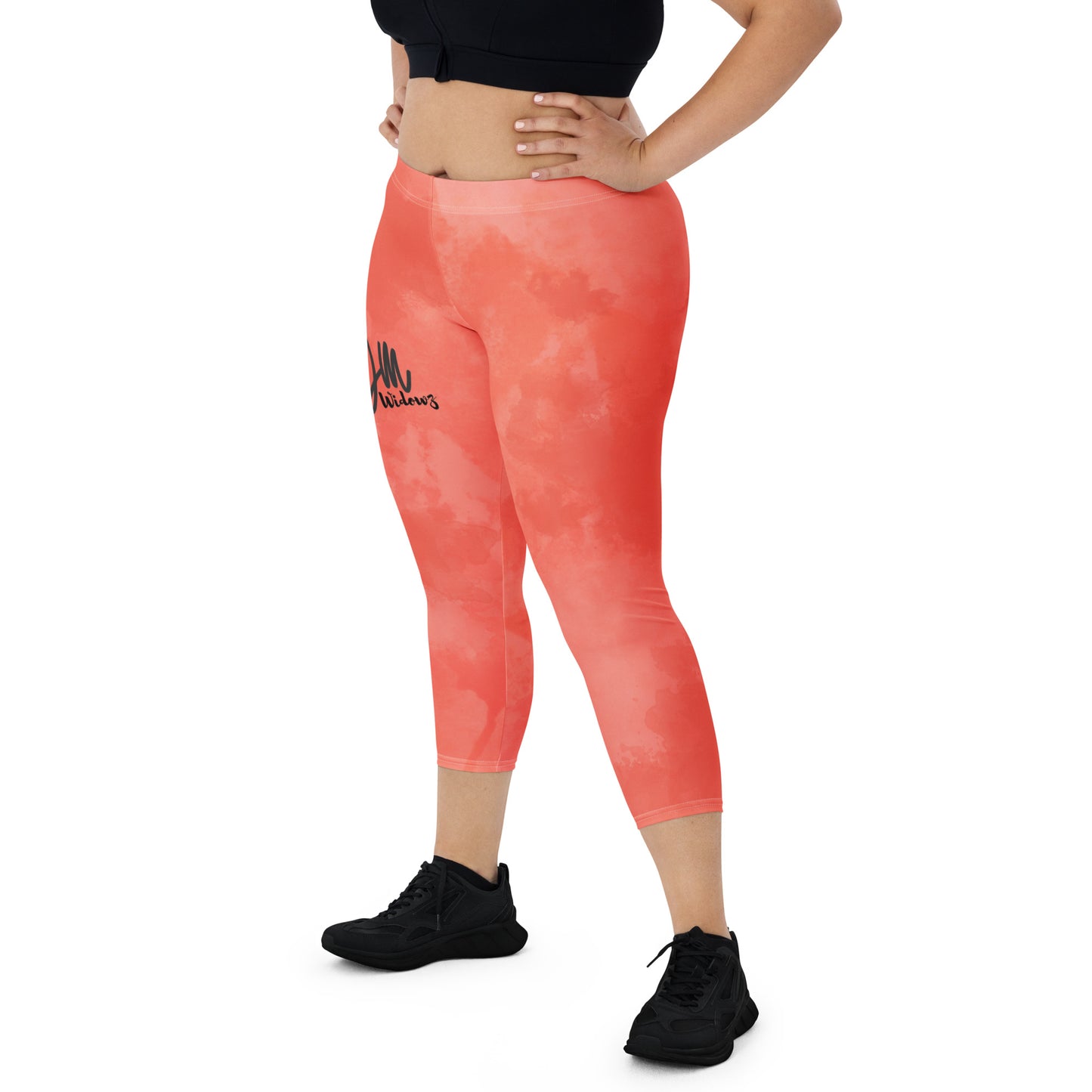GymWidowz Capri Leggings - Dark Coral