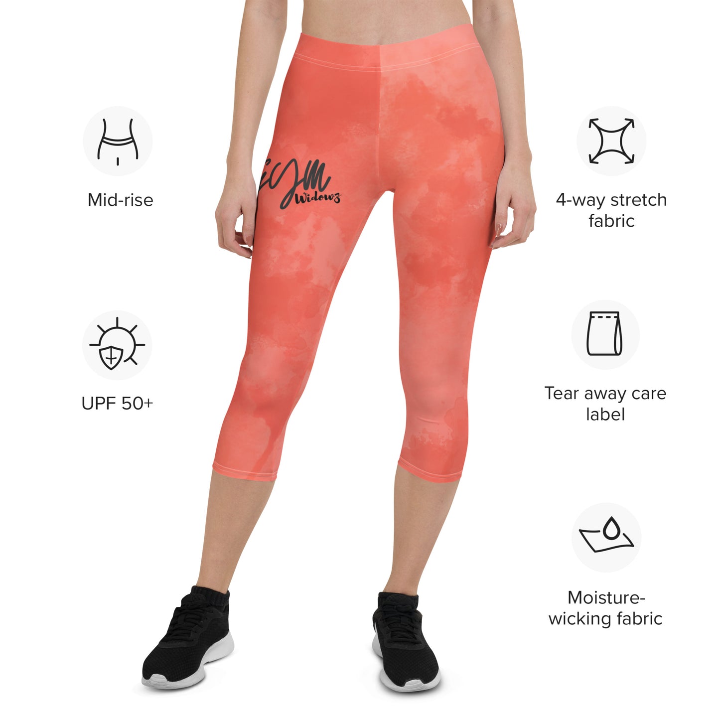 GymWidowz Capri Leggings - Dark Coral
