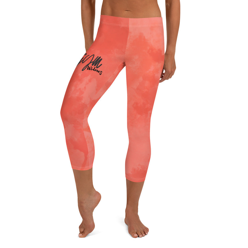 GymWidowz Capri Leggings - Dark Coral