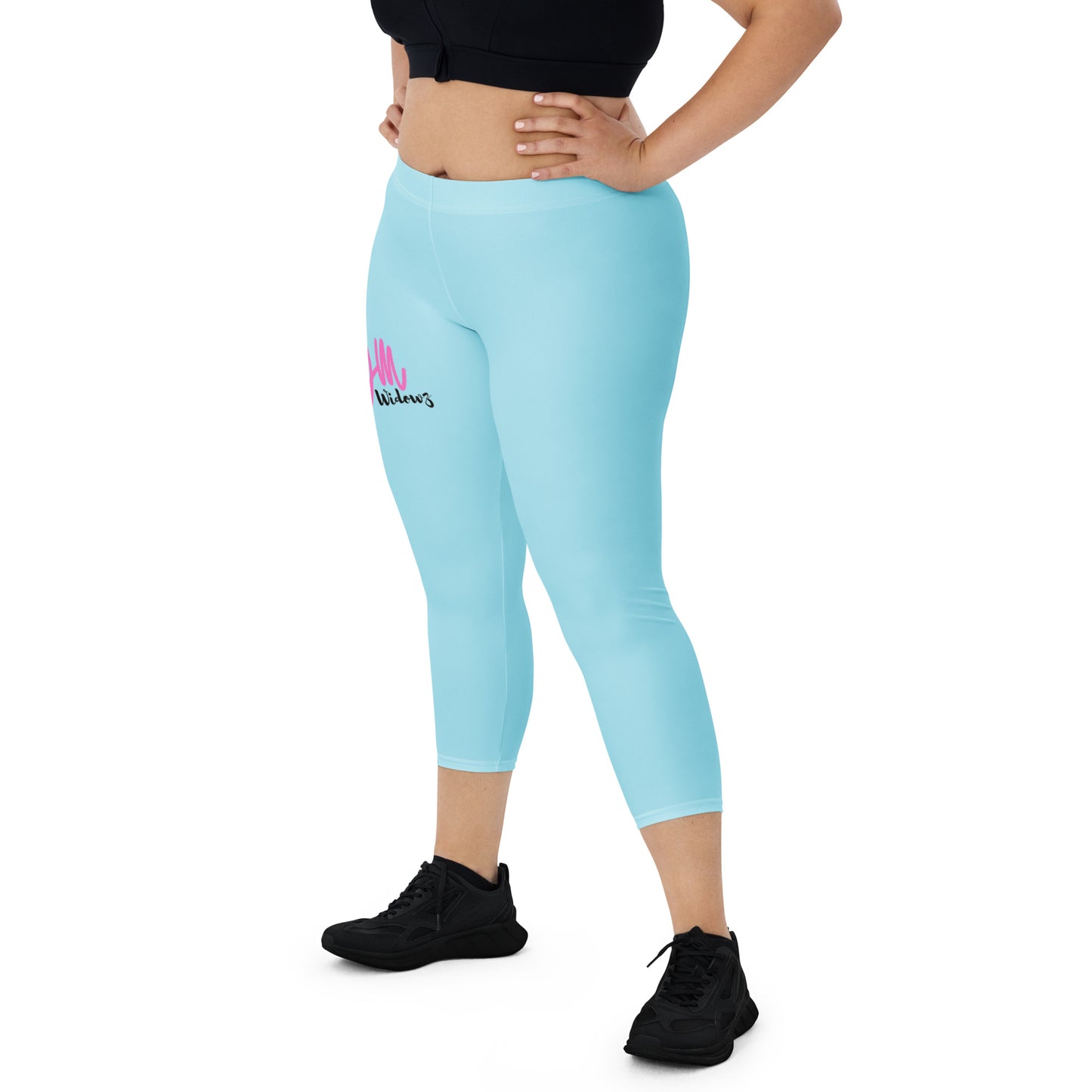 GymWidowz Capri Leggings - Light Blue