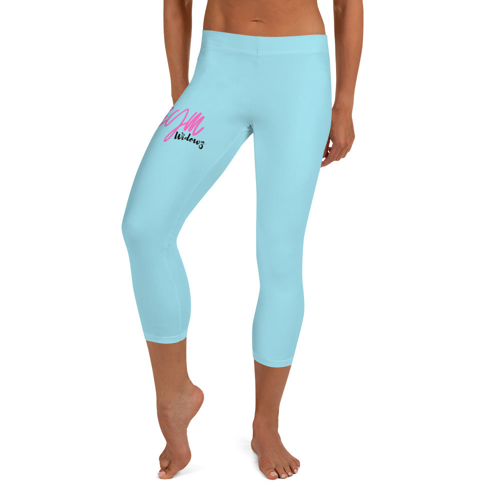 GymWidowz Capri Leggings - Light Blue