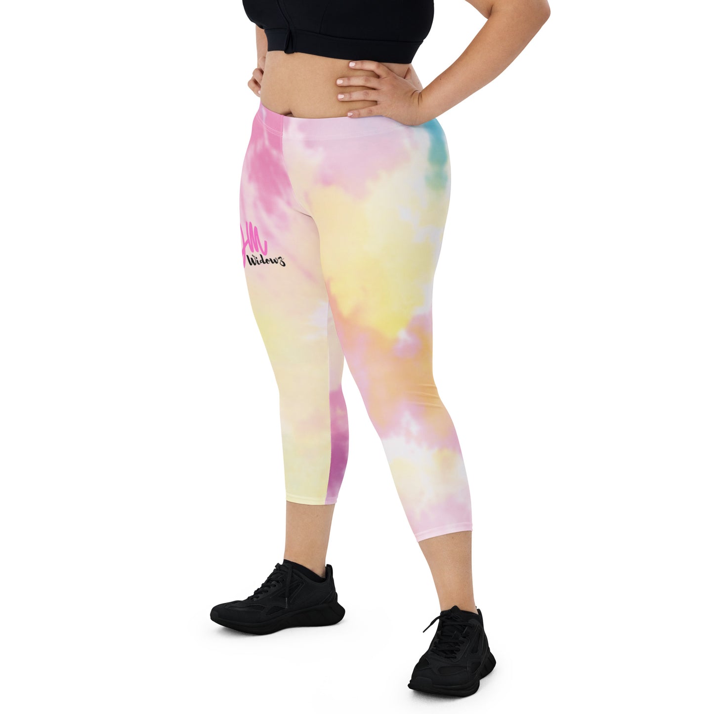 GymWidowz Capri Leggings - Light Tie Dye