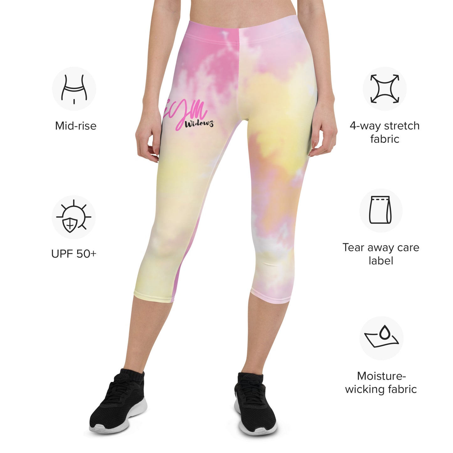GymWidowz Capri Leggings - Light Tie Dye
