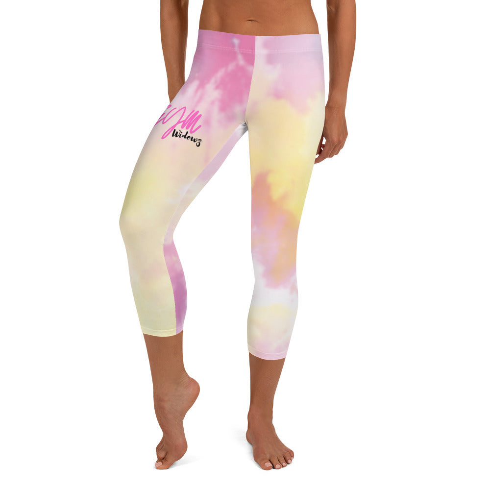 GymWidowz Capri Leggings - Light Tie Dye