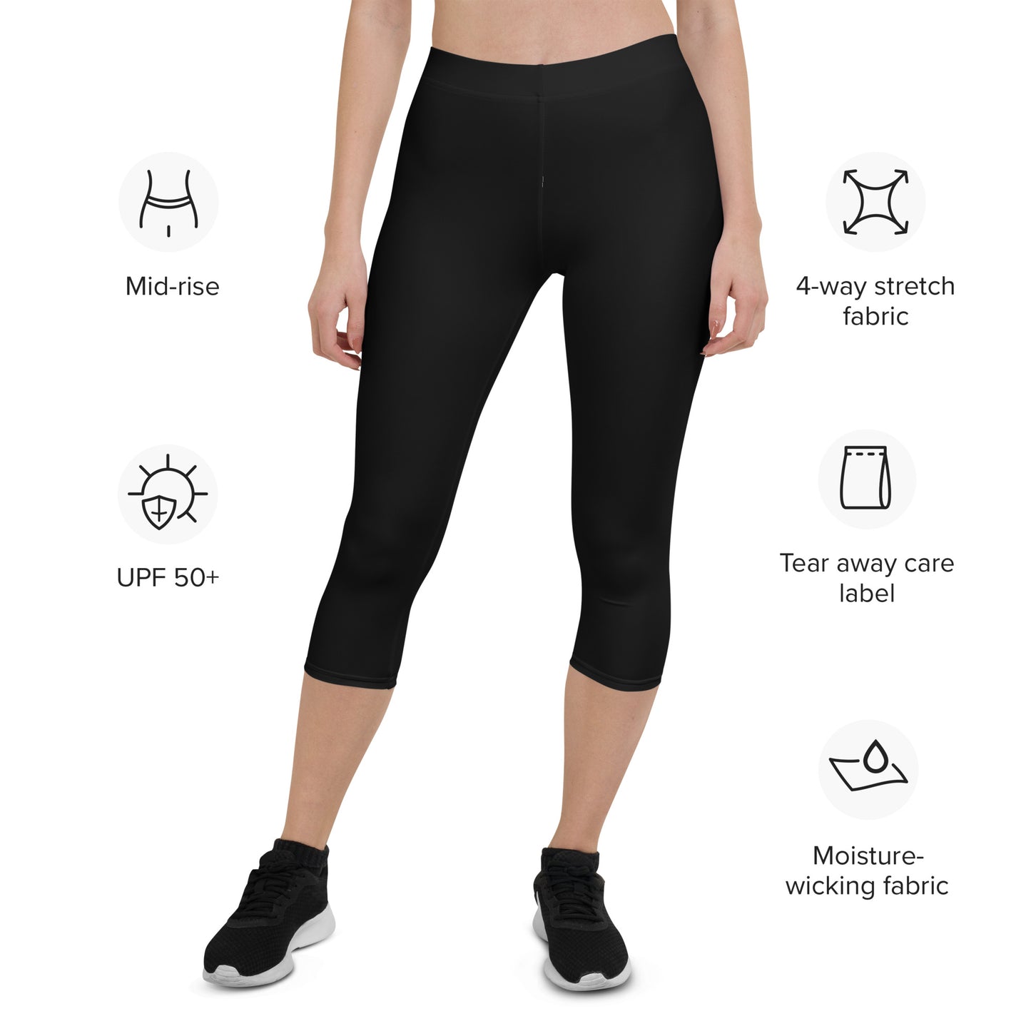 GymWidowz Capri Leggings - Black