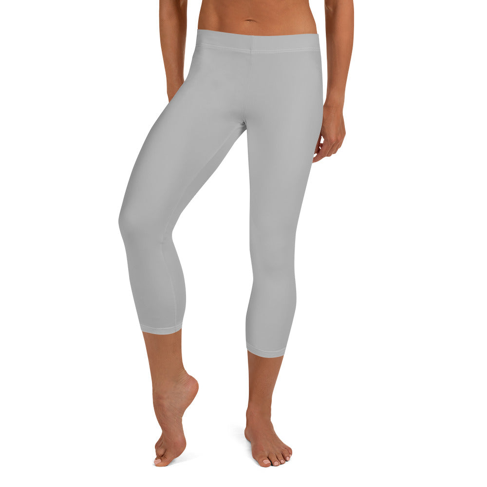 GymWidowz Capri Leggings - Light Grey