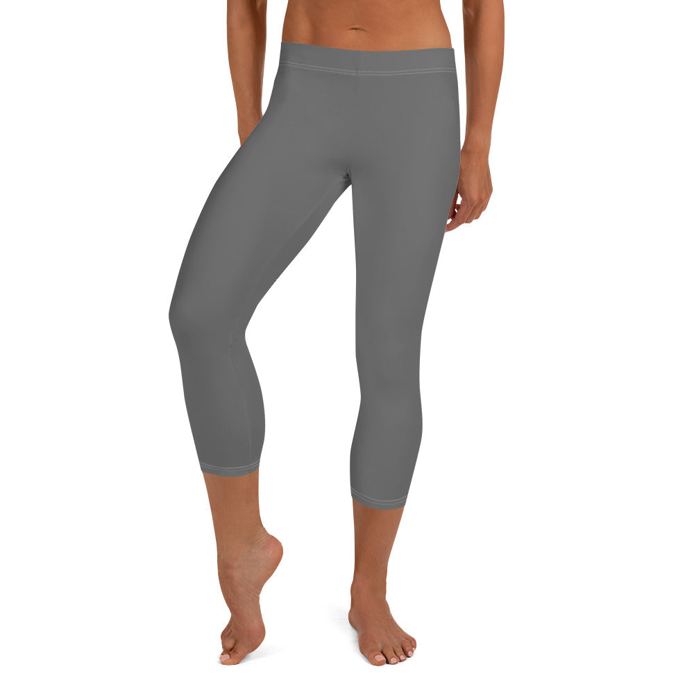 GymWidowz Capri Leggings - Dark Grey