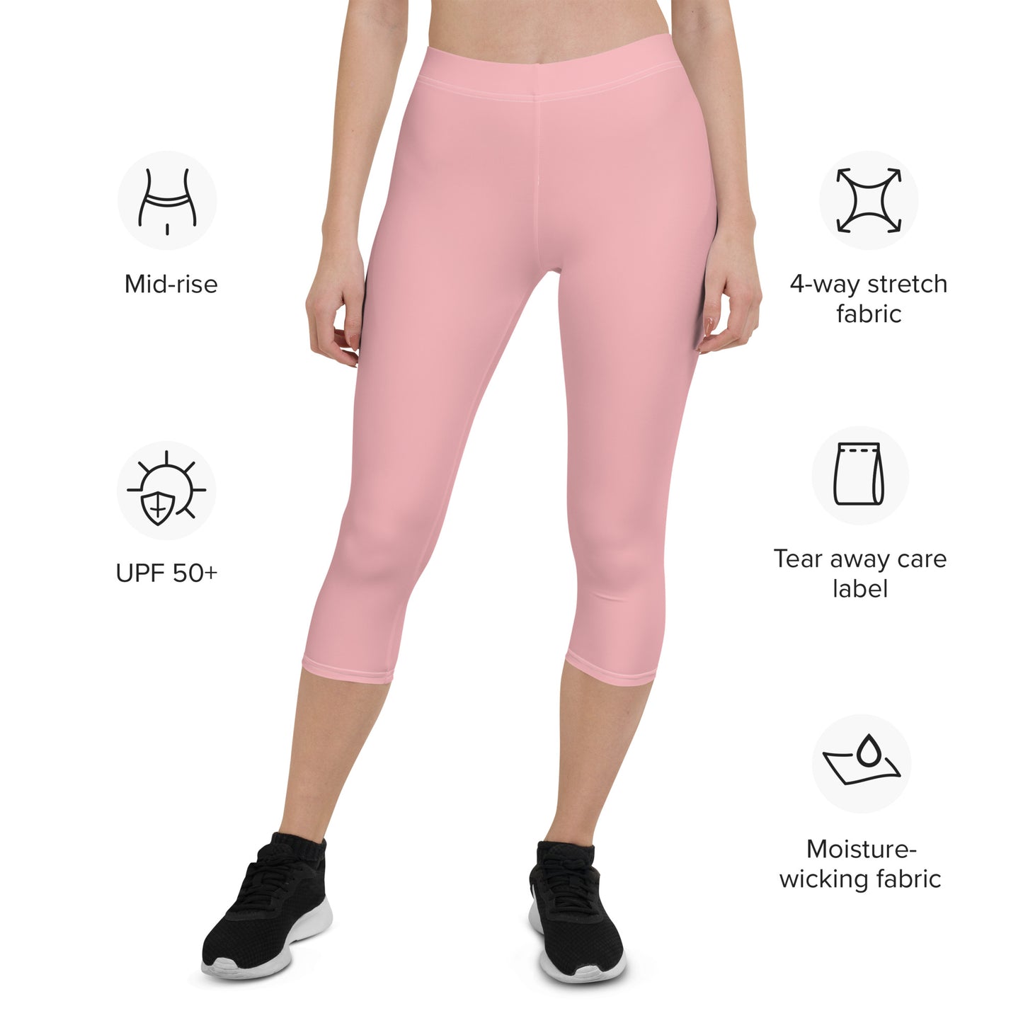 GymWidowz Capri Leggings - Pink