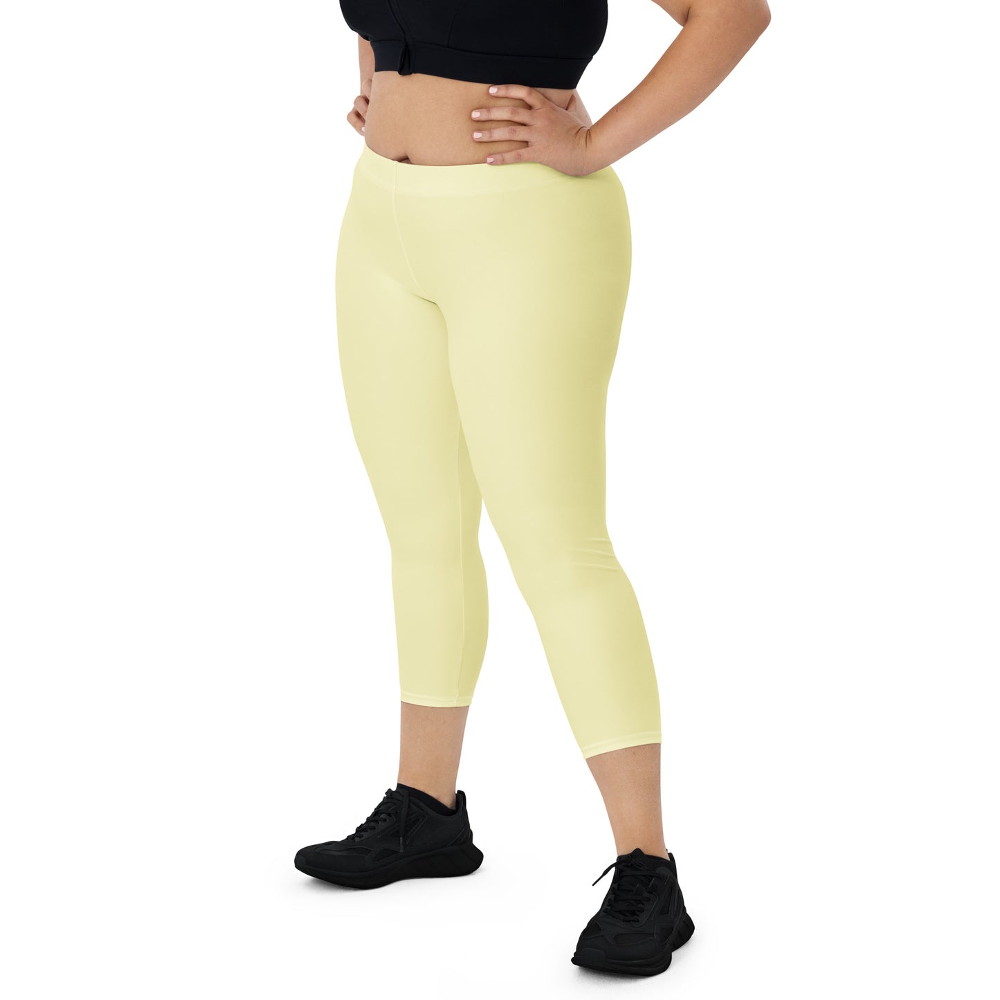 GymWidowz Capri Leggings - Yellow