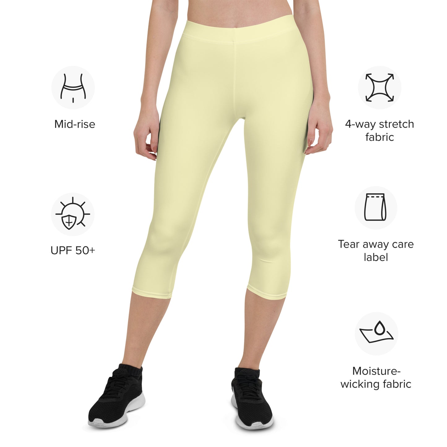 GymWidowz Capri Leggings - Yellow