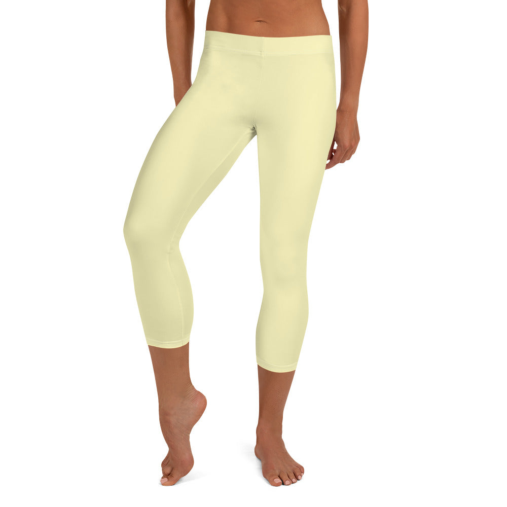 GymWidowz Capri Leggings - Yellow