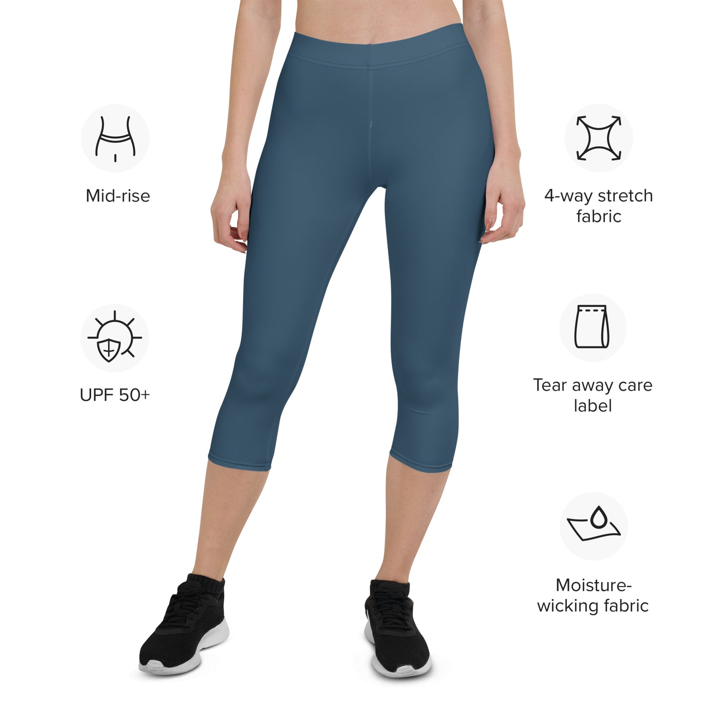 GymWidowz Capri Leggings - Dark Blue