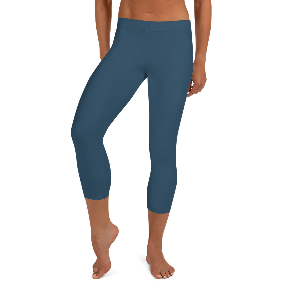 GymWidowz Capri Leggings - Dark Blue