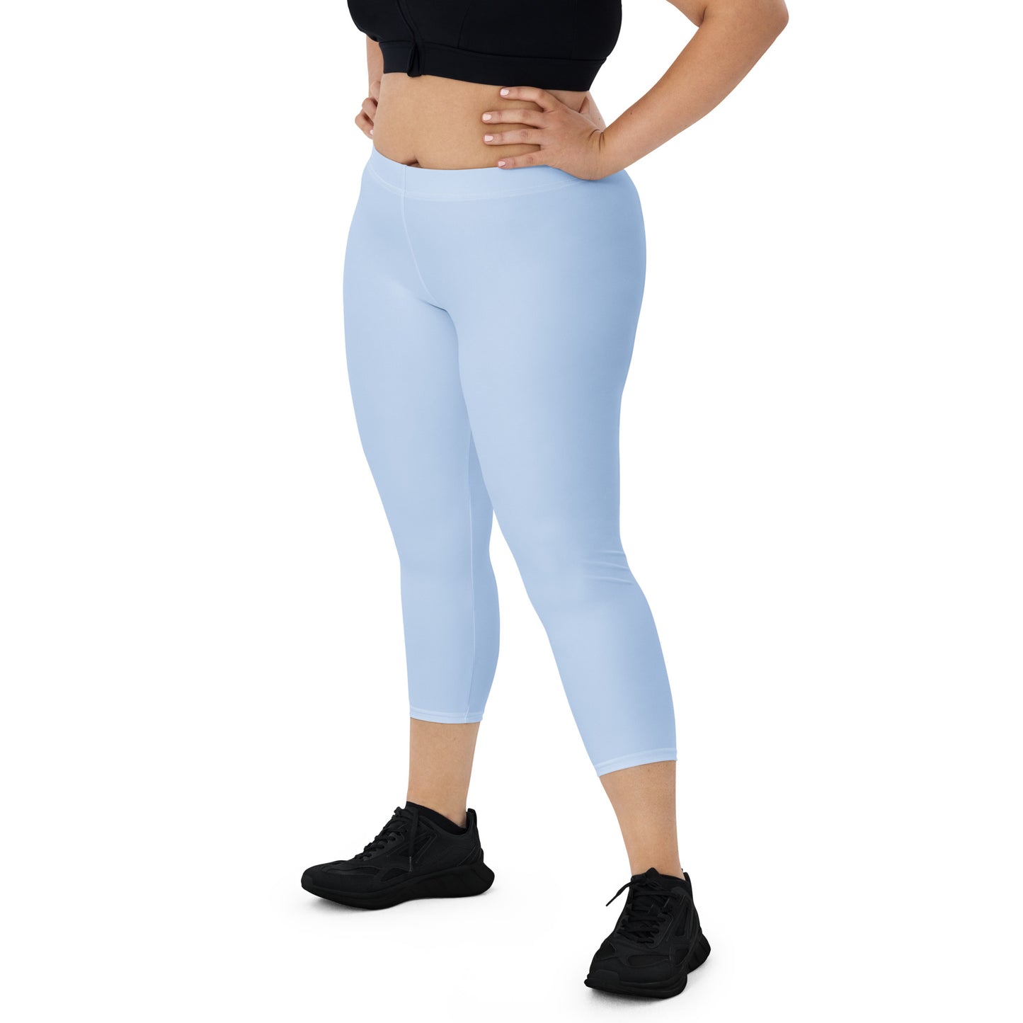 GymWidowz Capri Leggings - Light Blue