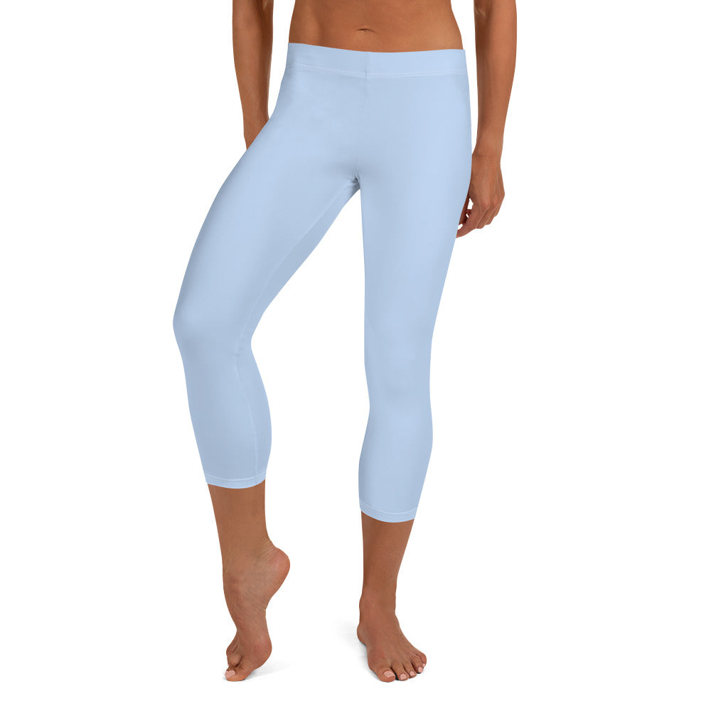 GymWidowz Capri Leggings - Light Blue