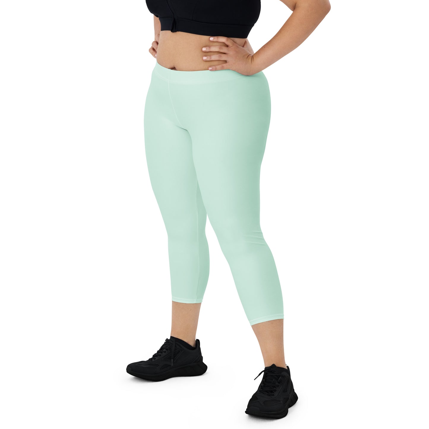 GymWidowz Capri Leggings - Light Green
