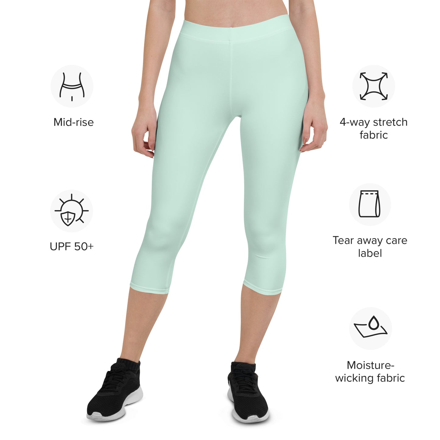 GymWidowz Capri Leggings - Light Green