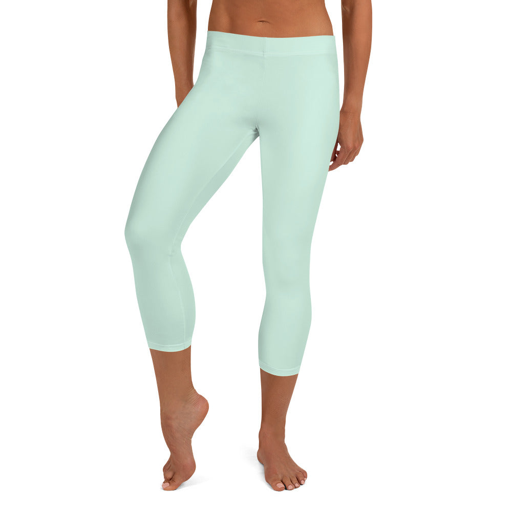GymWidowz Capri Leggings - Light Green
