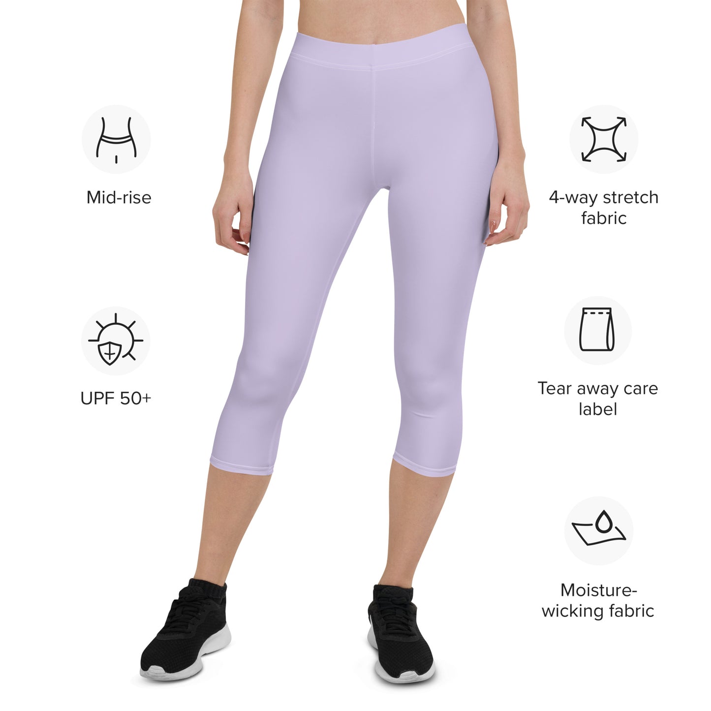 GymWidowz Capri Leggings - Light Purple